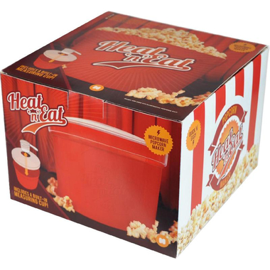 موستارد هيت 'آن' ايت صانعة الفشار في الميكرويف مع كوب قياس أدوات مطبخ مبتكرة، احمر