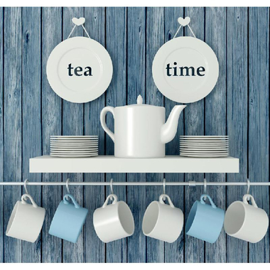 لوحة زيتية بها صورة عبارة "Tea Time" فن زخرفي،