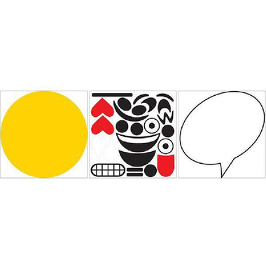 وول بوبس اصنع ايموجي ملصق جداري، طبقة قابلة للنوع واللصق، سبورة رساىل، ابيض/ أصفر‎/‎أسود/أحمر