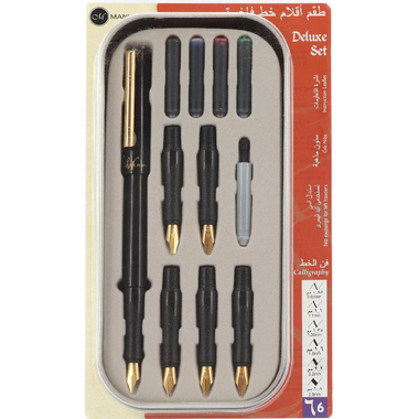 مينيوسكريبت ديلوكس طقم خط وتشكيل، انجليزي، نقاط متنوعة الحجم، اسود