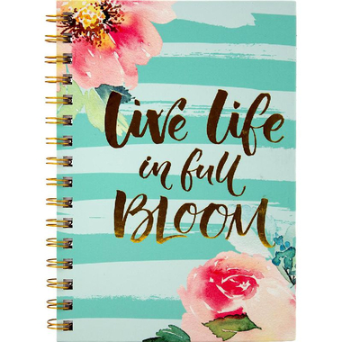 دفتر تمارين، عبارة ،شريط زهور "Live Life in Full Bloom"، A5، 80‎ ورقة، مسطر، اخضر