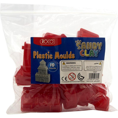 Roco Sandy Clay, Plastic Moulds - 10 Pieces, Modelling Clay/Dough Tool, Red