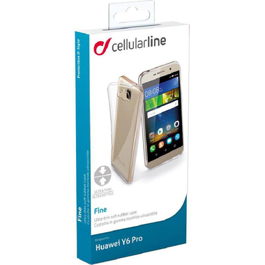 Cellularline Fine, Back Cover Mobile Case, for (Huawei) Y6 Pro, Clear