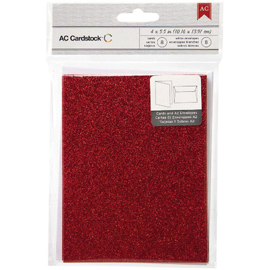 امريكان كرافت مجموعة بطاقات، لون صلب عادي، لون قرمزي،