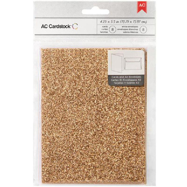 امريكان كرافت مجموعة بطاقات، لون صلب عادي، ذهبي،