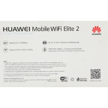 Huawei Mobile WiFi Elite (CAT6) 4G Portable Router, Wireless AC (802.11ac), Dual Band (2.4 GHz/5 GHz), up to 16 Devices,