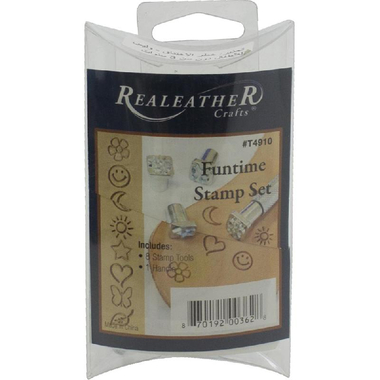 RealeatheR Crafts Funtime Stamp Set Leather Tools, Natural, 1/8"