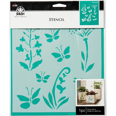 بلايد استانسيل تصميم، زهور برية وفراشات، بلاستيك