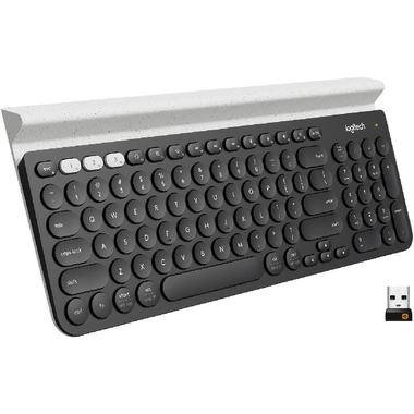 Logitech K780 Multi-Device Keyboard, Bluetooth, for Laptop/PC Desktop Computer/CPU, Dark Grey