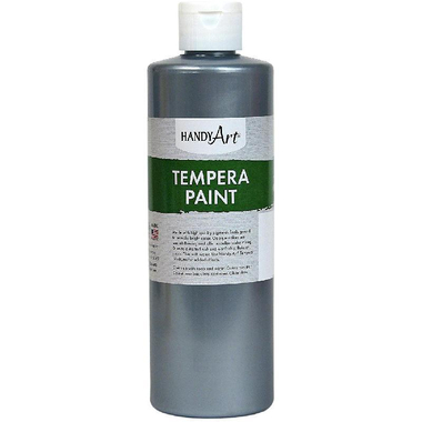 Handy Art Metallic Tempera Color Paint, Silver, 16.00 oz ( 454.61 ml )