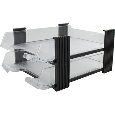 هان دويت حاوية مستندات مكتبية، 2 رفوف، A4، بلاستيك، شفاف