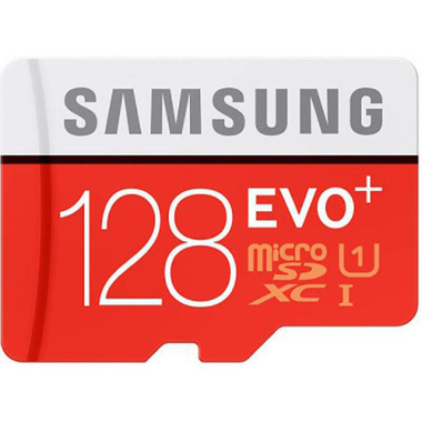 Samsung Evo+ MicroSDXC, 128 GB, Class 10: Max 80 Mbps Speed Performance