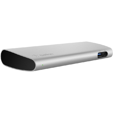 Belkin Thunderbolt 3 Express Multi-port Station, USB-C (3.1), 8 Port (RJ-45/2X USB-A/Power/Display/2X USB-C/Audio Output), Silver