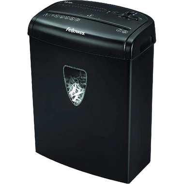 Fellowes PowerShred H-8C Card/Paper Personal Shredder, Cross Cut, 3.6 Gallons, 220 - 240 Volts, Black/Grey