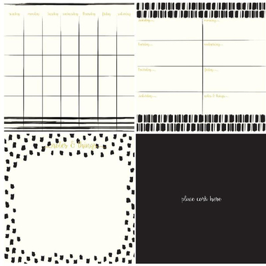 وول بوبس لوكس مجموعة تنظيم، 13‎" X ‎13‎"، أبيض‎/‎أسود