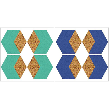 وول بوبس شارات فلينية لاصقة، شكل سداسي، اخضر‎/‎ازرق