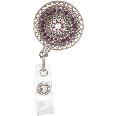 بونيتاس آي دي أفينيو حاملة بطاقات تعريف قابلة للسحب، رزل دزل بنفسجي، بنفسجي‎/‎أسود