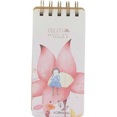 روكو وادي الاحلام دفتر ملاحظات، زهور، 2.7 × 5.9 بوصة، 109‎ صفحة، مسطر، ابيض