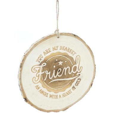 Wooden Decoration "You are My Dearest Friend" Decorative Art, Brown