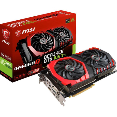 MSI GeForce GTX 1080 Ti GAMING Graphics Card, 256-Bit GDDR5, 11 GB, OC: 1708 MHz/Gaming: 1683 MHz/Silent: 1607 MHz