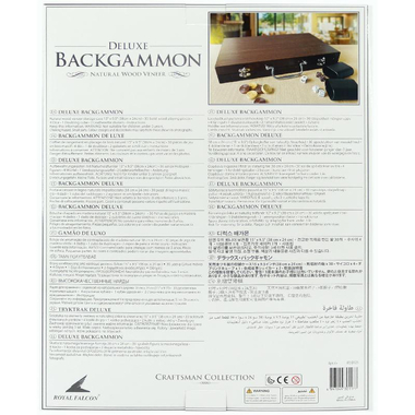 Royal Falcon Craftsman Deluxe Backgammon - Natural Wood Veneer Strategy Game, 6 Years and Above, English