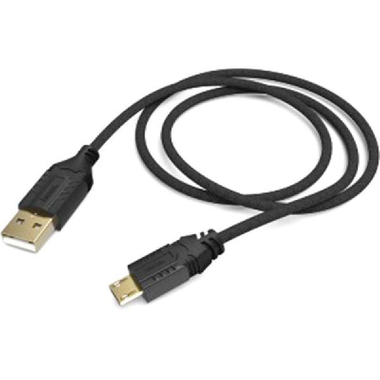 هاما 2‎.0‎ USB الى USB مايكرو سلك شحن ونقل بيانات، 1.50 متر، 4.92 قدم، اسود