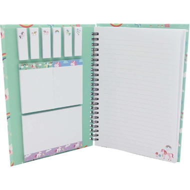 Roco Sticky Notebook, Unicorn, A5, 80 Pages (40 Sheets), Blank/Ruled, White