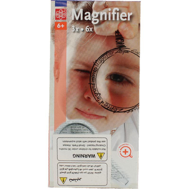 Edu Toys 2-in-1 Handheld Magnifier, 3X/5X Magnification, Round, Clear