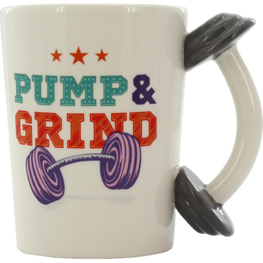 Mug, Dumbbell, Hot/Cold, 16.00 oz ( 454.61 ml ), White