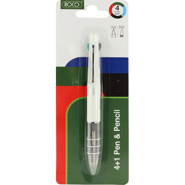 روكو جيت 4‎ + ‎1 قلم متعدد، أزرق;وردي;أحمر;أخضر لون الحبر، مم ‎0‎.5‎ :0 مم؛ قلم رصاص‎.7‎ :قلم، رأس  حبر كروية،