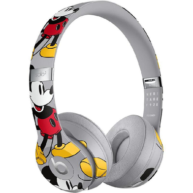 Beats Solo3 Wireless Mickey's 9th Anniversary On-Ear Headphones, Bluetooth/Wired (Optional), 3.5 mm Connector/USB (Charging), Built-in Microphone, Grey