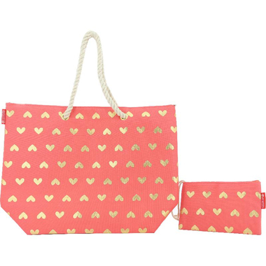 Tote Bag, Peach/Gold