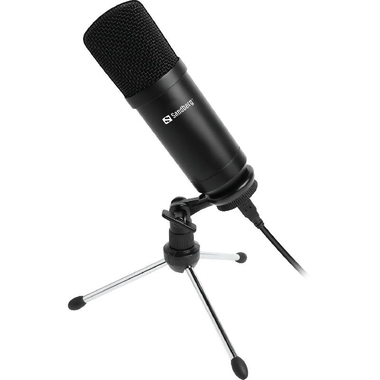 Sandberg Streamer USB Desktop Microphone, for Gaming Laptop/Gaming Desktop Computer/Gaming CPU, Black