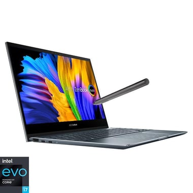 Asus Zenbook Flip 13 OLED 2-in-1 Laptop - Convertible, 13.3", Intel Core i7, 16 GB RAM, 1 TB PCIe NVMe M.2 SSD, Windows 11, Intel Iris Graphics, Foldable (with Stylus)