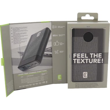 Cellularline Rocket Multi Device 65W Powerbank, PD Fast Charging, 20000 mAh, 3 USB (1X USB/2X USB-C), Black