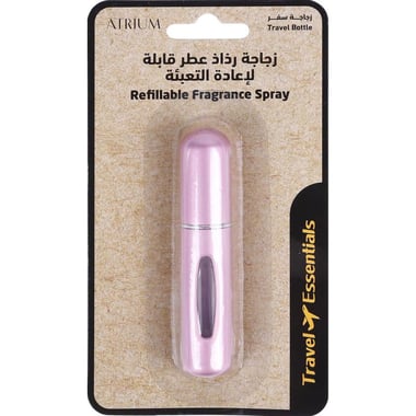 Atrium Refillable Fragrance Spray, Travel Organizer, Pink