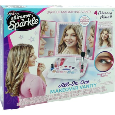 Cra-Z-Art Shimmer 'n Sparkle All-in-One Makeover Vanity Cosmetics & Fashion Activity Set, Arabic/English, 8 Years and Above