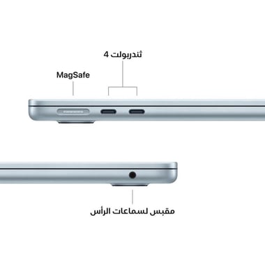 ابل ماك بوك اير لابتوب، آبل انتليجينس، 13‎.6‎"، ام4، 24 جيجابايت رام، قرص صلب SSD بسعة 512 جيجابايت، ماك أوه أس  سيكويا، 10‎ كور جي بي يو،