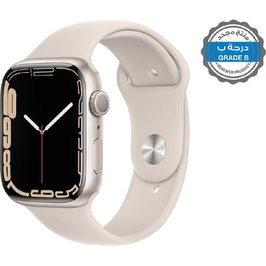 Renewed Grade B Apple Watch Series 7 41, GPS, Starlight Aluminum Case/Starlight Sport Band