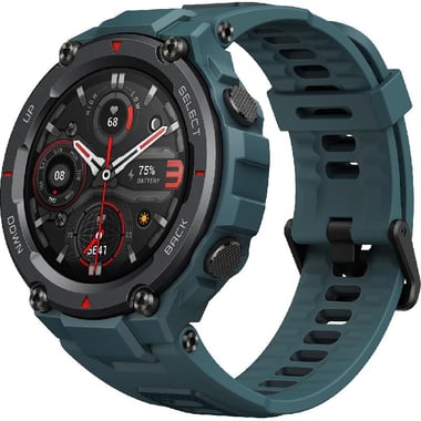 Amazfit T-Rex Pro Smartwatch, GPS, 1.3", Steel Blue Polycarbonate, Blue Silicone Rubber Strap