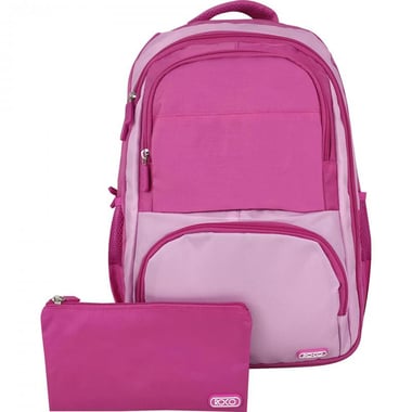Roco 2-Tone Color Backpack with Accessory, for 15" (Device), Pink/Dark Pink