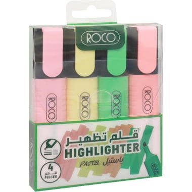 Roco 120 Highlighter, 1.2 - 5 mm Chisel Tip, Assorted Pastel Color
