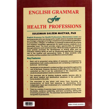 English Grammar for Health Professionals: Elementary Level, 1st Edition