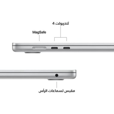 ابل ماك بوك اير لابتوب، آبل انتليجينس، 15‎.3‎"، ام5، 16 جيجابايت رام، قرص صلب بـ 512 جيجابايت، ماك آو اس، 10‎ كور جي بي يو،