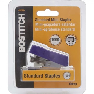 Bostitch Mini Desk Stapler, up to 12 Sheets of 80 gsm;13 Sheets of 70 gsm, Assorted Color