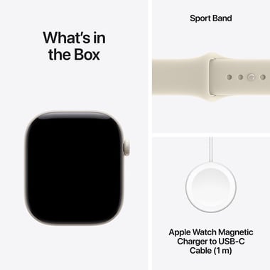 Apple Watch Series 12 42 Smartwatch, GPS + Cellular, Pearl White Ceramic Case, Sand Sport Band, Small/Medium