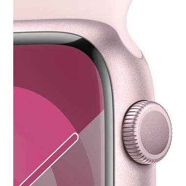 Apple Watch Series 9 41 Smartwatch, GPS, Pink Aluminum Case, Light Pink Sport Band - M/L