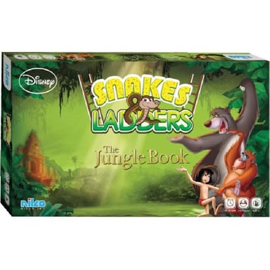 Nilco Disney The Jungle Book, Snakes & Ladders, 2-6 Players Strategy Game, 5 Years and Above, Arabic