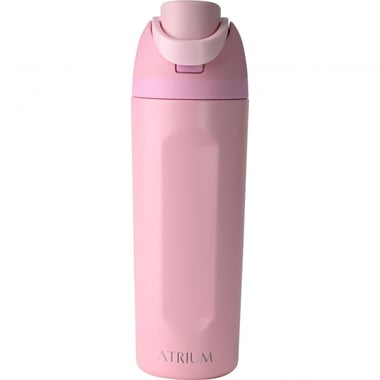 Atrium Tumbler, Stainless Steel Water Bottle with Straw and Push-Button Lid with Lock, Cold, 560.00 ml ( 19.71 oz ), Candy Pink
