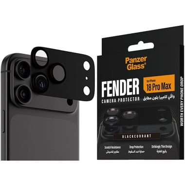 PanzerGlass Fender Color-Matched Camera Protector (Full Frame) Smartphone Camera Accessory, for iPhone 18 Pro Max, Black Currant